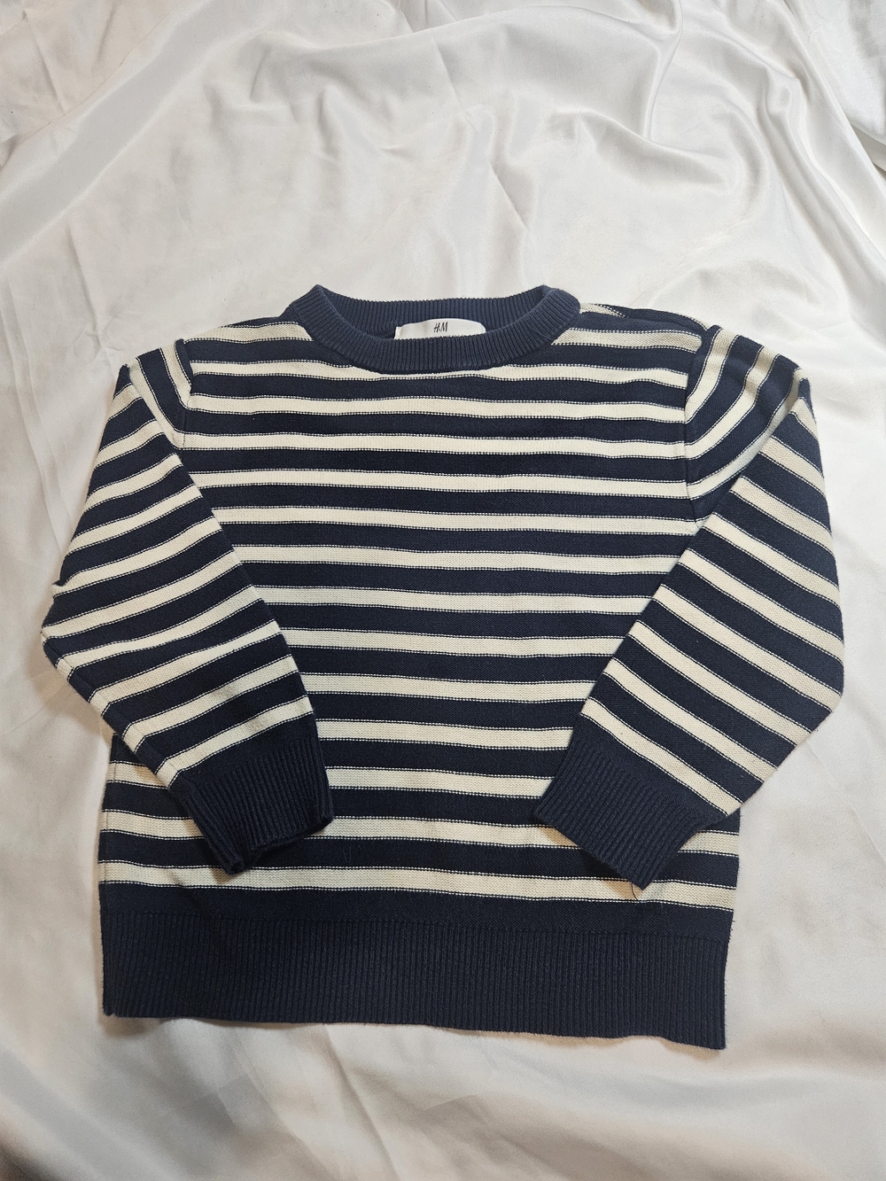 H&M Navy & Cream Striped Kids Sweater